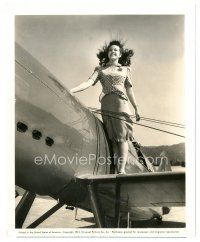 7s696 PEGGY MORAN 8x10 still '41 standing on the wing of one of Uncle Sam's giant new eagles!