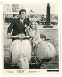 7s707 PLEASURE SEEKERS 8x10 still '65 Tony Franciosa & sexy Ann-Margret on Vespa with sidecar!