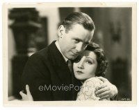 7s781 SECRETS OF A SECRETARY 8x10 still '31 c/u of Claudette Colbert hugging Herbert Marshall!