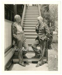 7s808 SMILIN' THROUGH candid 8x10 still '32 Leslie Howard & O.P. Heggie chatting on the MGM lot!