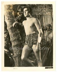 7s821 SON OF FURY 8x10 still '42 full-length portrait of Tyrone Power wearing only a loincloth!