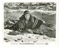 7s880 TEN COMMANDMENTS 8x10 still '56 Cecil B. DeMille classic c/u of fallen Charlton Heston!