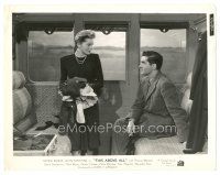 7s898 THIS ABOVE ALL 8x10 still '42 smoking Tyrone Power looks up at Joan Fontaine on train!