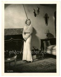 7s992 WYNNE GIBSON 8x10 still '30s full-length portrait by the fireplace in her new Hollywood home!