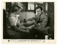 7s996 YOUNG MAN WITH A HORN 8x10 still R57 jazz man Kirk Douglas holding trumpet by Doris Day!