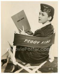 7s999 ZERO HOUR candid 7.5x9.25 still '57 c/u of Peggy King in costume reading her script!