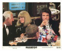 7s055 SHAMPOO 8x10 mini LC #4 '75 close up of Warren Beatty & Julie Christie at meeting!