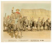 7s056 SHE WORE A YELLOW RIBBON color 8x9.75 still '49 John Wayne on horseback leads his cavalry men!
