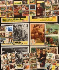 7t039 LOT OF 50 LOBBY CARDS '40s-60s great images from a variety of different movies!