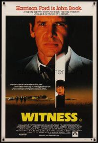 7w640 WITNESS Aust 1sh '85 big city cop Harrison Ford in Amish country, directed by Peter Weir!
