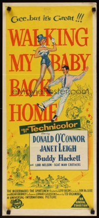 7w771 WALKING MY BABY BACK HOME Aust daybill '53 dancing Donald O'Connor & sexy Janet Leigh!