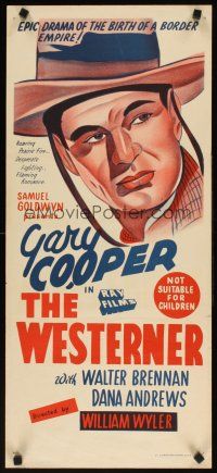 7w781 WESTERNER Aust daybill R50s Gary Cooper, Walter Brennan, birth of a border empire!