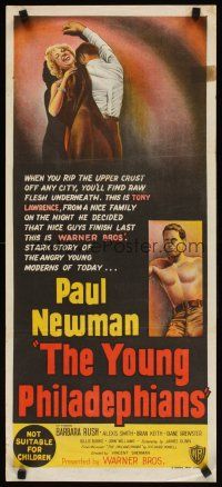 7w799 YOUNG PHILADELPHIANS Aust daybill '59 lawyer Paul Newman defends friend from murder charges!