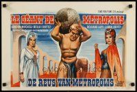 7w479 GIANT OF METROPOLIS Belgian '61 cool fantasy art of the lost city of Atlantis & stars!