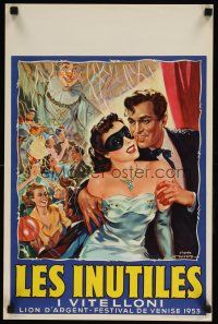 7w490 I VITELLONI Belgian '53 Fellini's The Young & The Passionate, wonderful art of party!