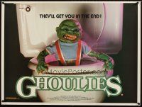 7w323 GHOULIES British quad '85 wacky image of goblin in toilet, they'll get you in the end!