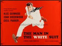 7w338 MAN IN THE WHITE SUIT British quad R80s wacky art of scientist inventor Alec Guinness!