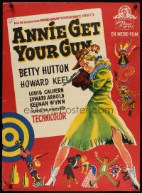 7w542 ANNIE GET YOUR GUN Danish '50 Betty Hutton as the greatest sharpshooter, Howard Keel
