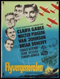 7w556 COMMAND DECISION Danish '50 Clark Gable, Walter Pidgeon, Van Johnson, Gaston art!