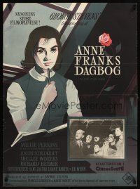 7w562 DIARY OF ANNE FRANK Danish '59 Millie Perkins as Jewish girl in hiding in WW II!