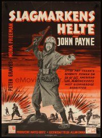 7w574 HOLD BACK THE NIGHT Danish '57 Mallind art of Korean War soldier John Payne!