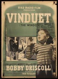 7w635 WINDOW Danish '50 imagination was not what held Bobby Driscoll fear-bound by the window!