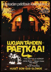 7w185 AMITYVILLE HORROR Finnish '79 great image of haunted house, for God's sake get out!