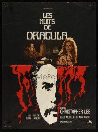 7w383 COUNT DRACULA French 23x32 '71 directed by Jesus Franco, Christoper Lee as the vampire!