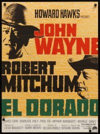 7w390 EL DORADO French 23x32 '66 John Wayne, Robert Mitchum, directed by Howard Hawks!