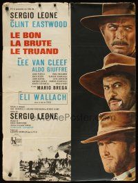 7w394 GOOD, THE BAD & THE UGLY French 23x32 '68 Clint Eastwood, Lee Van Cleef, Sergio Leone!