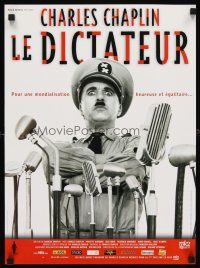 7w425 GREAT DICTATOR French 15x21 R02 Charlie Chaplin directs and stars, wacky WWII comedy!