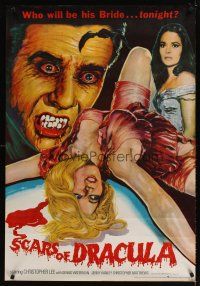 7w001 SCARS OF DRACULA Pakistani/English '70 art of bloody vampire Christopher Lee, Hammer horror!