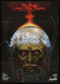 7w086 DEAD MAN'S LETTERS German Russian 28x39 '86 wild Bog art of man w/melting earth head!