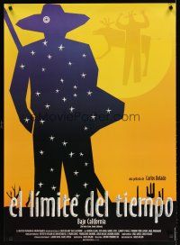 7w095 BAJO CALIFORNIA: EL LIMITE DEL TIEMPO DS Spanish '98 Damian Alcazar, cool silhouette artwork!