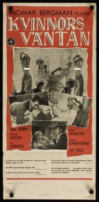 7w063 SECRETS OF WOMEN Swedish stolpe '52 Ingmar Bergman, Eva Dahlbeck, love affairs of 3 women!