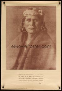 7x749 INDIAN MAN commercial poster '73 great image of Native American Indian Black Hawk Sauk!