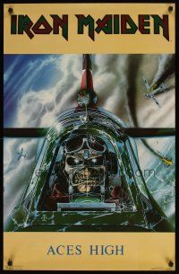 7x755 IRON MAIDEN commercial poster '85 Aces High, Riggs art of Eddie as fighter pilot!
