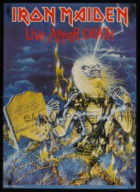 7x756 IRON MAIDEN commercial poster '85 Live After Death, Riggs art of Eddie & tombstone!