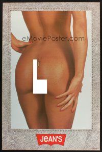 7x766 JEAN'S commercial poster '88 sexy image of naked bottom w/jean pocket outline & tag!