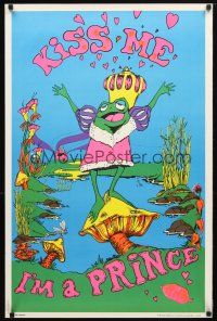 7x767 KISS ME commercial poster '70 great psychedelic artwork of frog, I'm a prince!