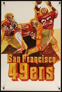 7x783 SAN FRANCISCO 49ERS commercial poster '70s cool artwork of football players!