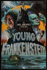 7x800 YOUNG FRANKENSTEIN commercial poster '74 art of Gene Wilder, Peter Boyle & Marty Feldman!