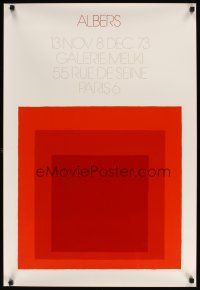 7x279 ALBERS red style 23x34 French art exhibition '73 cool Josef Albers art of cubes!