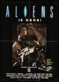 7x630 ALIENS video poster '86 James Cameron, some places in the universe you don't go alone!