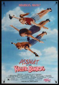 7x632 ASSAULT OF THE KILLER BIMBOS video poster '88 Rosenberg, bimbos away, great wacky image!