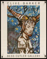 7x259 CLIVE BARKER: THE THIEF OF ALWAYS 23x29 art exhibition '90s bizarre artwork of man in horns!