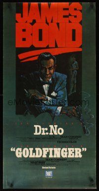 7x645 DR. NO/GOLDFINGER heavy stock video poster '81 great art of Sean Connery as 007!