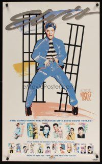 7x647 ELVIS VIDEO COLLECTION video poster '88 Jailhouse Rock, cool art image of the King!