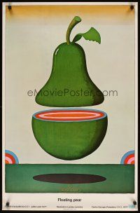 7x286 FLOATING PEAR 24x37 French art exhibition '77 Milton Glaser artwork of sliced fruit!