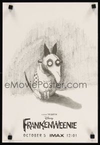 7x619 FRANKENWEENIE heavy stock mini poster '12 Tim Burton, horror, cool sketch of wacky dog!